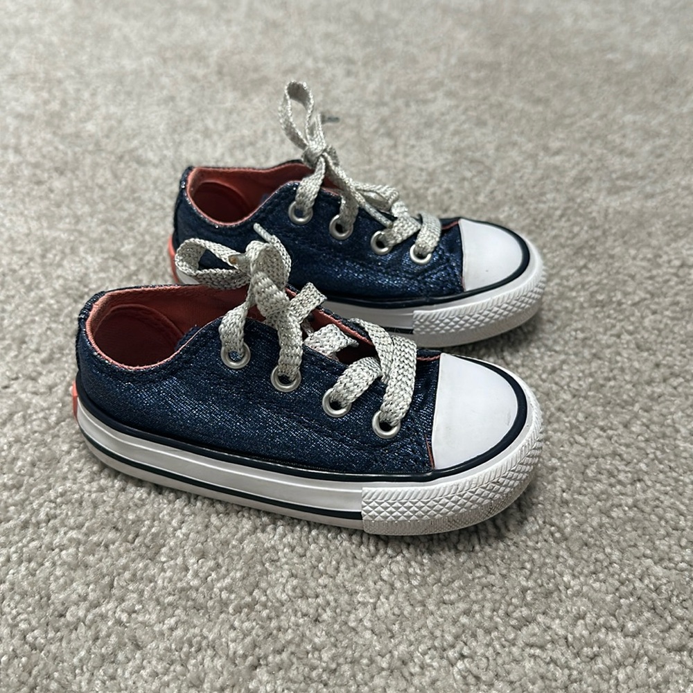 Converse All Star Blue Sparkle Sneakers - Toddler Size 5